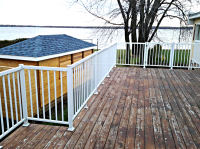 Railing on wood balcony